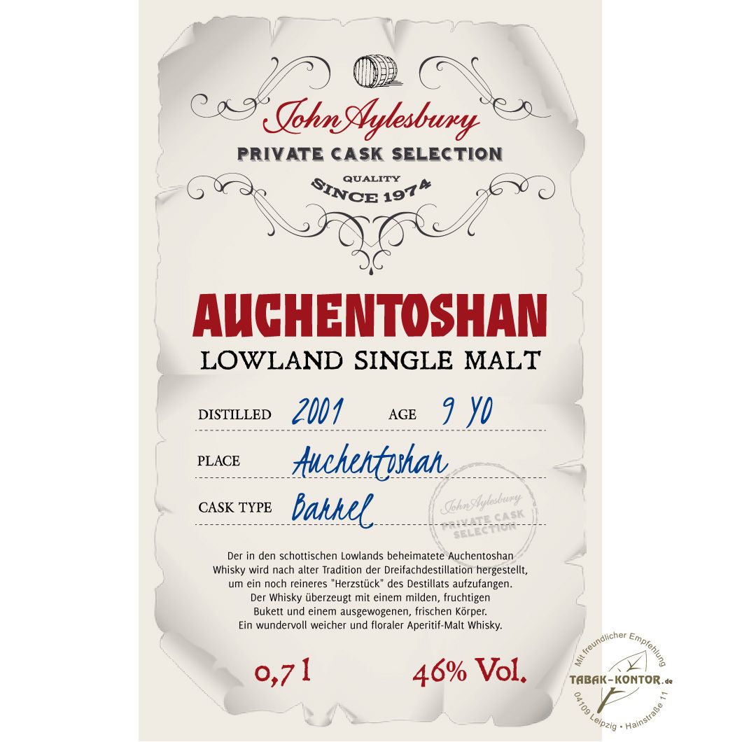 Auchentoshan 2001 9 yo Lowland Single Malt
