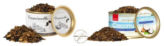 Link zu den neuen Tabaken JA Caminetto Pipe Tobacco & JA Coconut Flavoured Tobacco in der Rubrik ´Pfeifentabak Danish Aromatic´ im TABAK-KONTOR Onlineshop